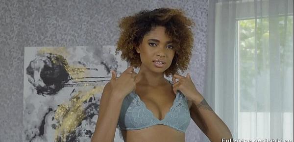  Only3x (Girls) brings you - Curly-haired ebony Luna Corazon trembling on her orgasms